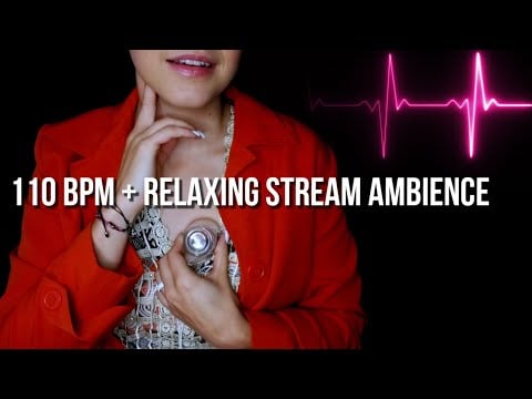 Thumping 110 BPM Heartbeat + Flowing Stream Ambience Sounds [ASMR]