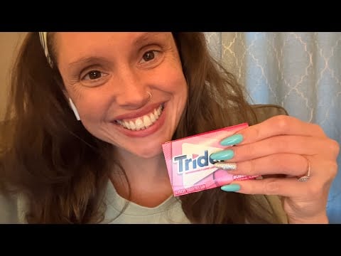 ASMR Trident Gum Chewing & Hair Play (No Talking) | 30 Minutes