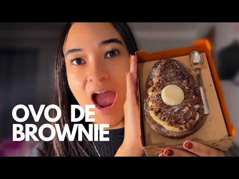 ASMR - PROVANDO OVO DA PÁSCOA DE BROWNIE 😋