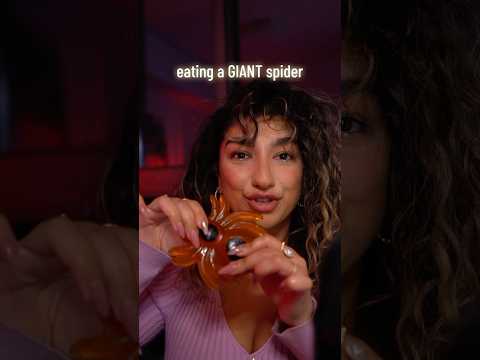 eating the BIGGEST spider.. yum 🕷️ #asmr  #asmreating