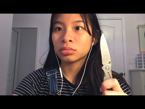 ASMR - Creepy Classmate Shows You Her Knife 🔪 Collection