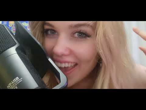 ASMR close whispering and face brushing whispering about furute week