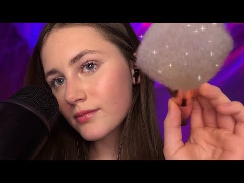 ASMR UP CLOSE: Mic brushing.. (visuel, mouth sounds)✨