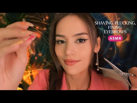 ASMR - Shaving, Plucking, Fixing Your Eyebrows Roleplay