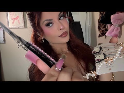 ASMR: Hairdresser Roleplay 🪞🎀 Consultation & Accessory Try On (Rummaging)