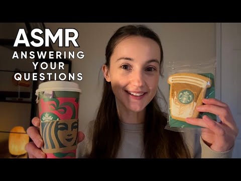 ASMR Answering YOUR Questions while drinking Starbucks Tea ☕️ 