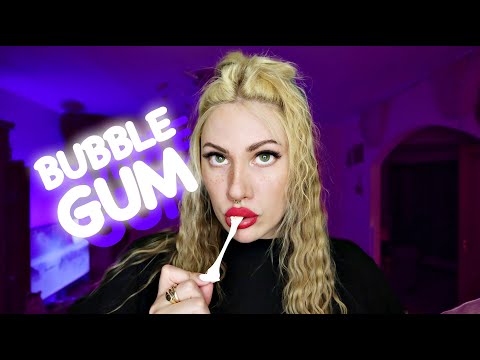 ASMR BUBBLE GUM CHEWING & BLOWING BUBBLES