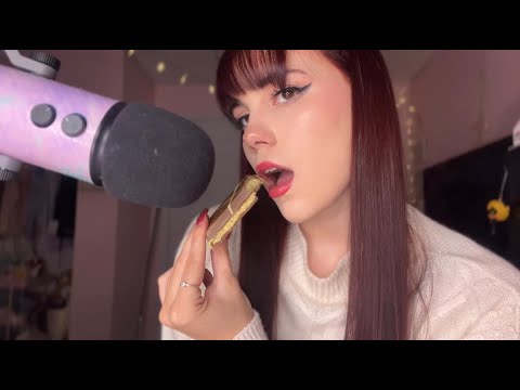 ASMR eating dubai chocolate bar 🍫