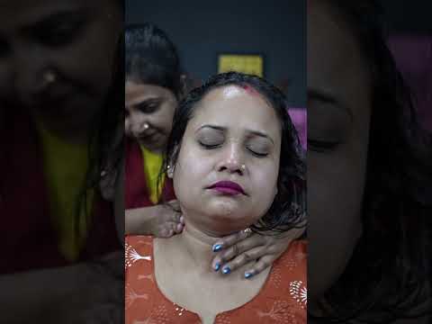 Female Neck Cracking And Long Hair Head Massage #shorts
