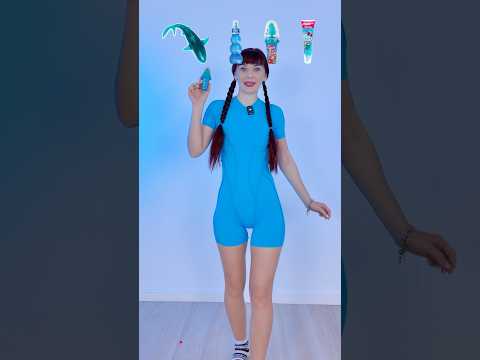 ASMR Emoji Blue Candy Giant Gummy Shark, Lollipops #asmr #mukbang