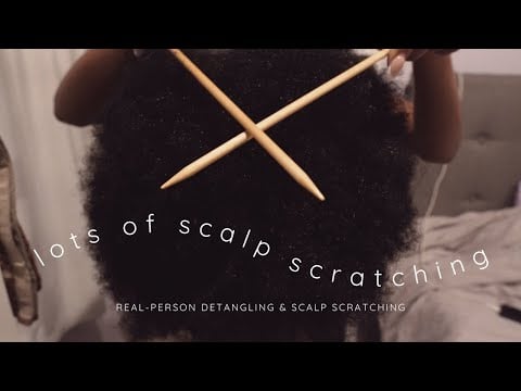 [ASMR] Real Person Detangling & Scalp Scratching on 4c Afro Hair | Super Tingly