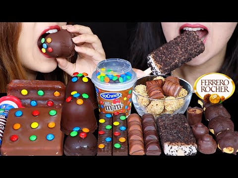 ASMR M&M'S KLONDIKE ICE CREAM, GIANT CHOCOLATE MARSHMALLOWS, KINDER CHOCO CEREAL, OREO ICE CREAM 먹방