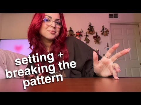 ASMR ☆ fast & aggressive setting and breaking the pattern with table scratching (mouth sounds)