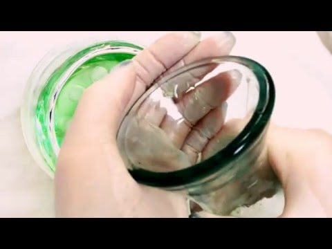 Sweaty in Latex playing with ICE CUBES💚Gloves and ice cold lemonade [[ASMR]]