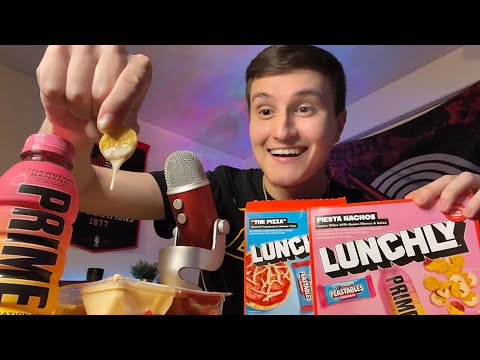 ASMR Lunchly Taste Test + Review 🔴🔵 (mukbang)