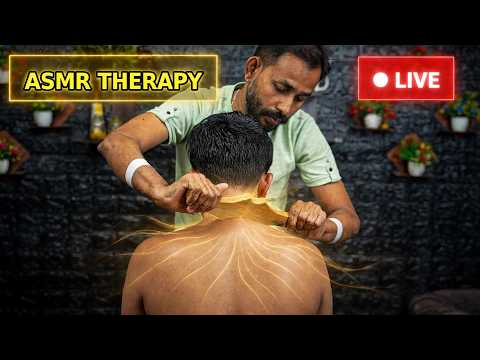 🔴 LIVE ASMR Neck & Shoulder Massage with Wooden Tool | Head & Ear Massage for Deep Sleep