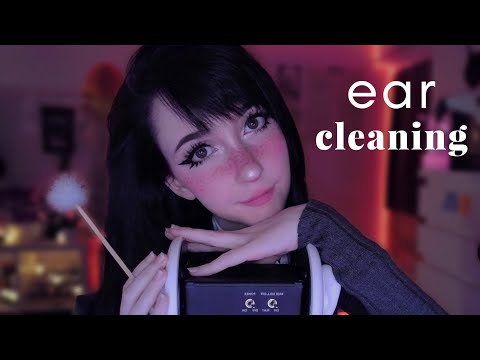 asmr ear cleaning ☾ brushing, fluffy ear picks, q-tips