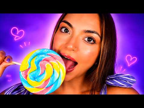 ASMR Lollipop 🍭 Giant Rainbow Candy | WARNING ⚠️: Intense Mouth Sounds & Tingles