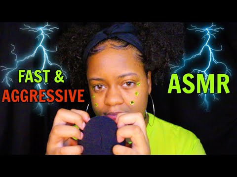 ASMR -⚡ FAST & AGGRESSIVE MIC TRIGGERS ♡ (VERY INTENSE)❗