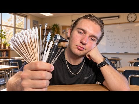 ASMR ear cleaning in class