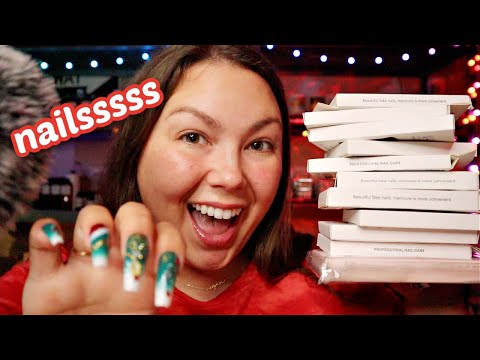 asmr/ 💅🏼super cheap PRESS ON NAILS haul💅🏼 (40 mins of whispering + tapping)