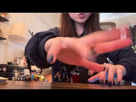 ASMR fast and aggressive table tapping/hand sounds | BTArtBoxNails