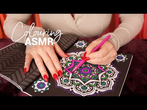 ASMR 🌈💧 Colouring in the Rain 🌈💧 Felt Tips, Mandalas, Coloring Books