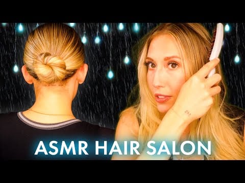 ASMR Cozy Hair Salon on a Rainy Day, Simple Hairstyles, Relaxing Hair Play & Brushing, Gentle Sounds