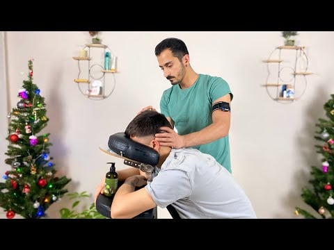 ASMR MASSAGE YAKUP - HEAD,FACE,ARM (CHAİR MASSAGE)