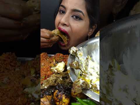 ASMR Eating Aslam Chicken Curry,Chicken Liver Fry,Rice,Paratha,Egg Big Bites ASMR Eating Mukbang