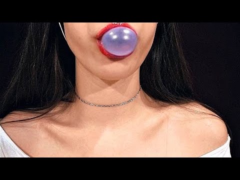 ASMR Bubble Gum Chewing & Blowing Bubbles 🍇 ♥ [RECOVERED VIDEO]