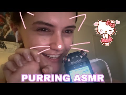 ASMR PURRING / GROWLING MOUTH SOUNDS 🐱(Personal Attention + Closeup Video)