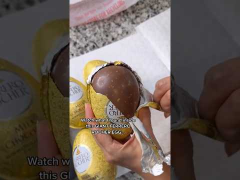 WATCH WHAT I FOUND INSIDE THIS GIANT FERRERO ROCHER EGG #shorts #viral #mukbang