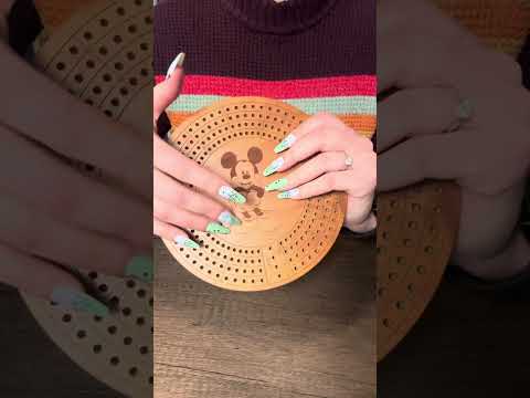 Fast Long Nail Tapping on Wood | Alien Press-on Nails 👽💅🏼 #nailasmr #woodsounds #tappingasmr