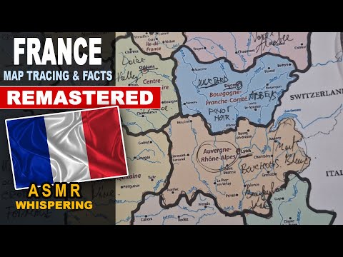Remastered: ASMR Drawing FRANCE Map outline With Best known Facts about Provinces | ASMR map tracing