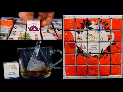 ASMR Unboxing premium tea advent calendar. (no talking)