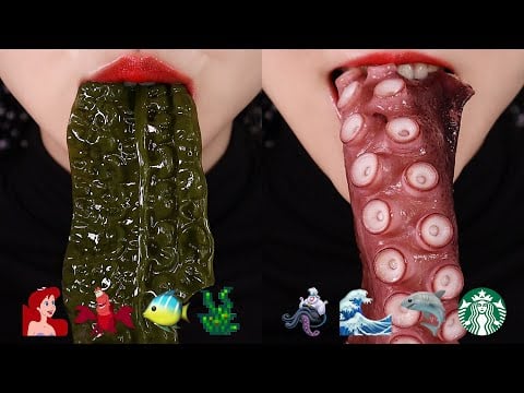TIKTOK EMOJI MUKBANG ASMR TIKTOK EMOJI FOOD CHALLENGE #10 (Mermaid theme)