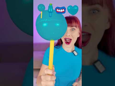 ASMR Giant Blue Gummy Jelly Lollipops, Sweet Candy  #mukbang #eating