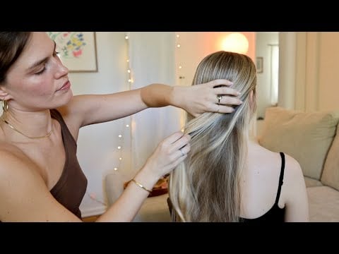 ASMR Quiet Girl In Class Plays With Your Hair 🤫⭐️ Hair Styling, Braiding, Brushing (No Talking)