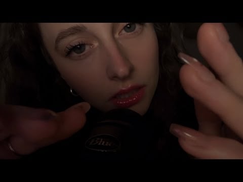 ASMR super close inaudible whispers with LOTS of mouth sounds