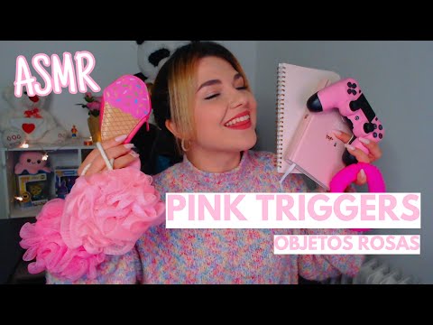 ASMR con OBJETOS ROSAS 🌸 PINK TRIGGERS ASMR 🌸 (Blue Yeti Pro mic) | Lonixy ASMR