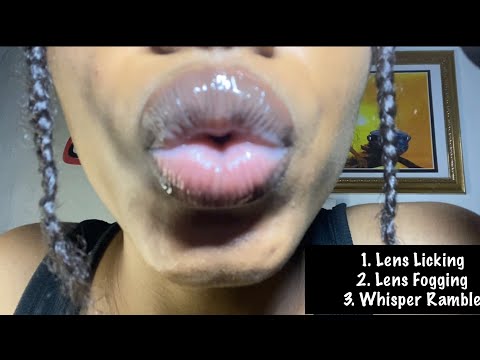 ASMR Upclose Fast Lens Licking & Fogging| Mouth Sounds ~ Whisper Rambles ~ 20 minutes