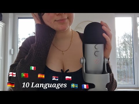 Asmr ~ whispering "good night" in 10 languages 🇩🇪🇵🇱🇮🇹 // mouth sounds, hand movements