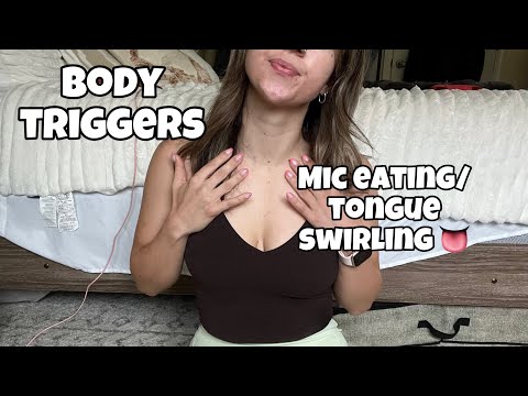 ASMR| Eating my Blue Yeti, Body Triggers, and Tongue Swirls