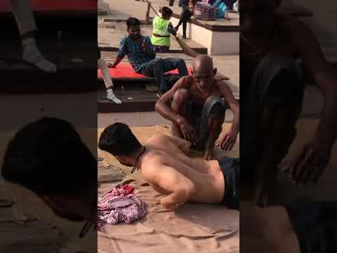 ASMR 2$ Indian Street Barber Massage Therapy at Holi City Varanasi (part -3/4)