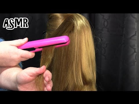 ASMR Relaxing Hair Straightening (NO TALKING) (Spray Sounds, Hair Brushing, Hair Play, Combing)