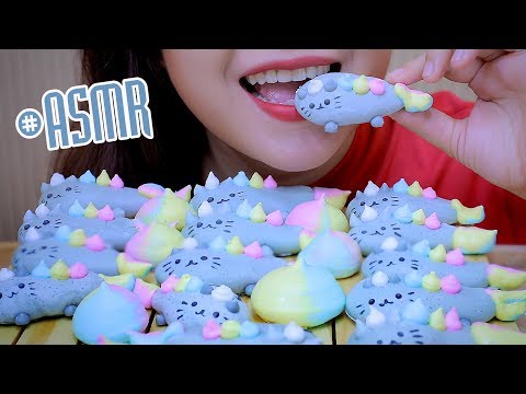 ASMR Catty Meringue cookies , CRUNCHY SOFT EATING SOUNDS | LINH-ASMR