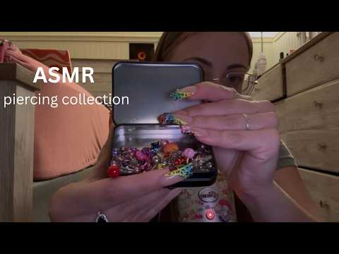 ASMR my bellybutton piercing collection