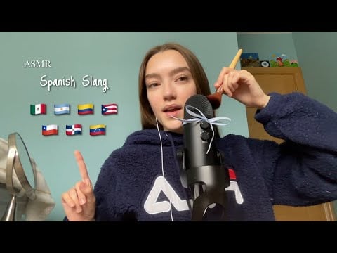 ASMR Lets learn some Latin American slang! | Mic brushing + Soft whispers