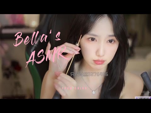 【贝拉小姐姐 ASMR】口水音+扇子